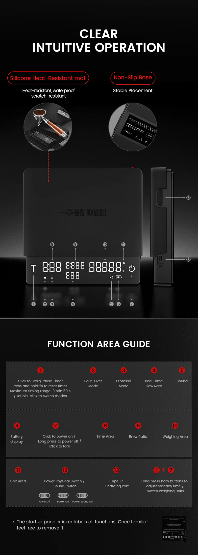 MHW-3BOMBER Cube Coffee Scale 3.0 Pro Max