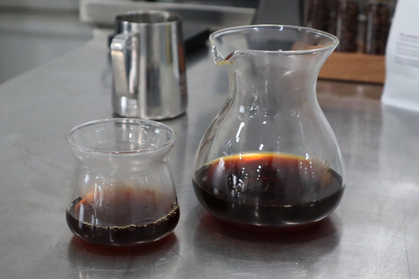 Glass Carafe and Cup for Pourover Coffee