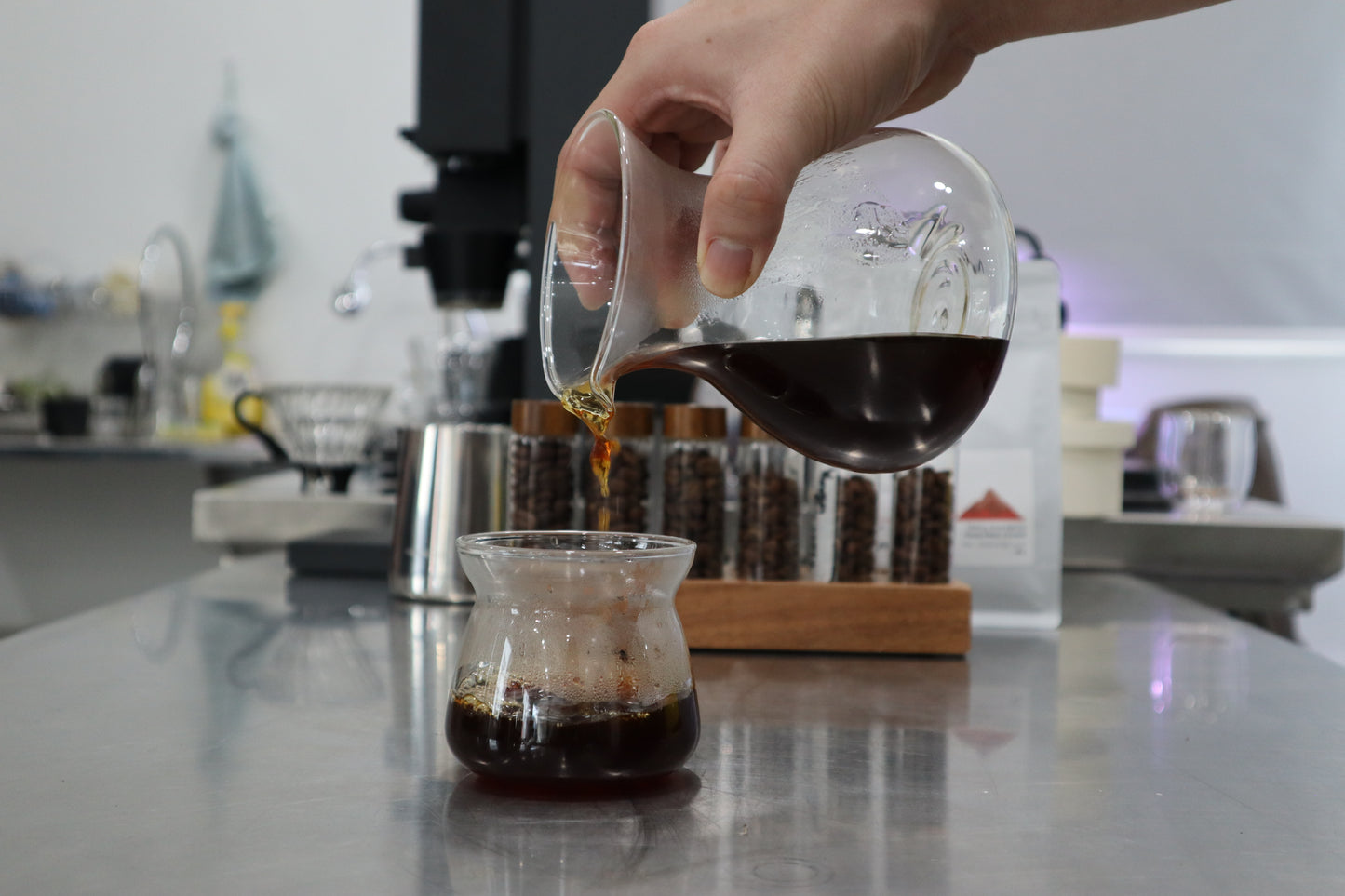 Glass Carafe and Cup for Pourover Coffee