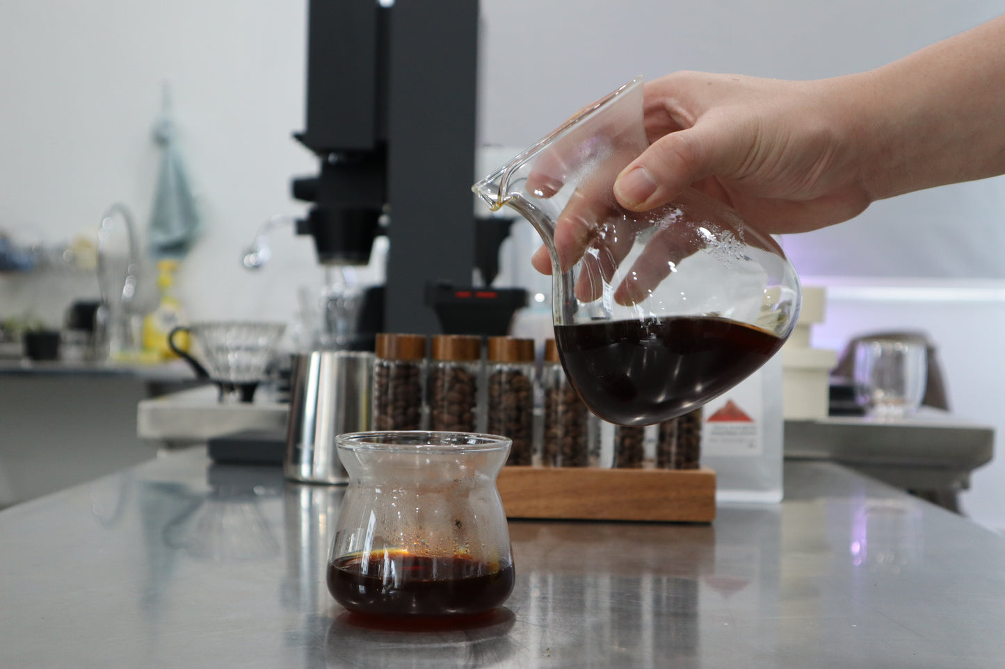 Glass Carafe and Cup for Pourover Coffee