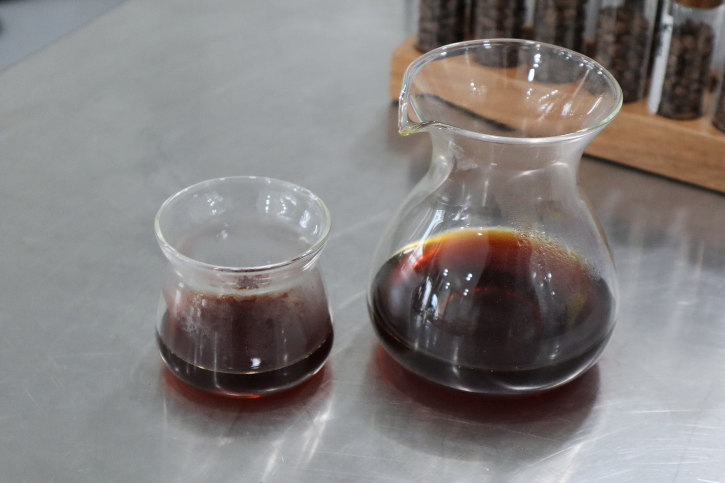 Glass Carafe and Cup for Pourover Coffee