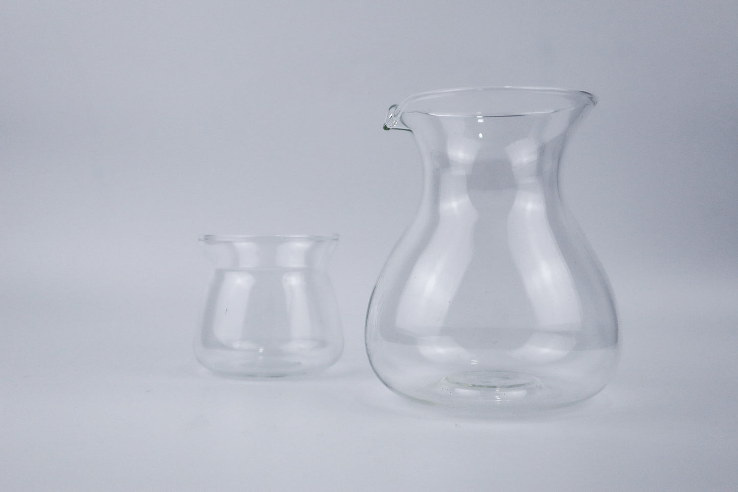 Glass Carafe and Cup for Pourover Coffee