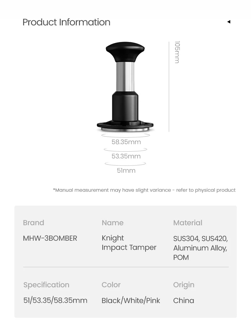 MHW-3BOMBER Knight Impact Tamper 58.35mm