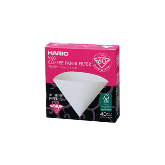 Hario V60 Paper Filter in box - 40 pcs